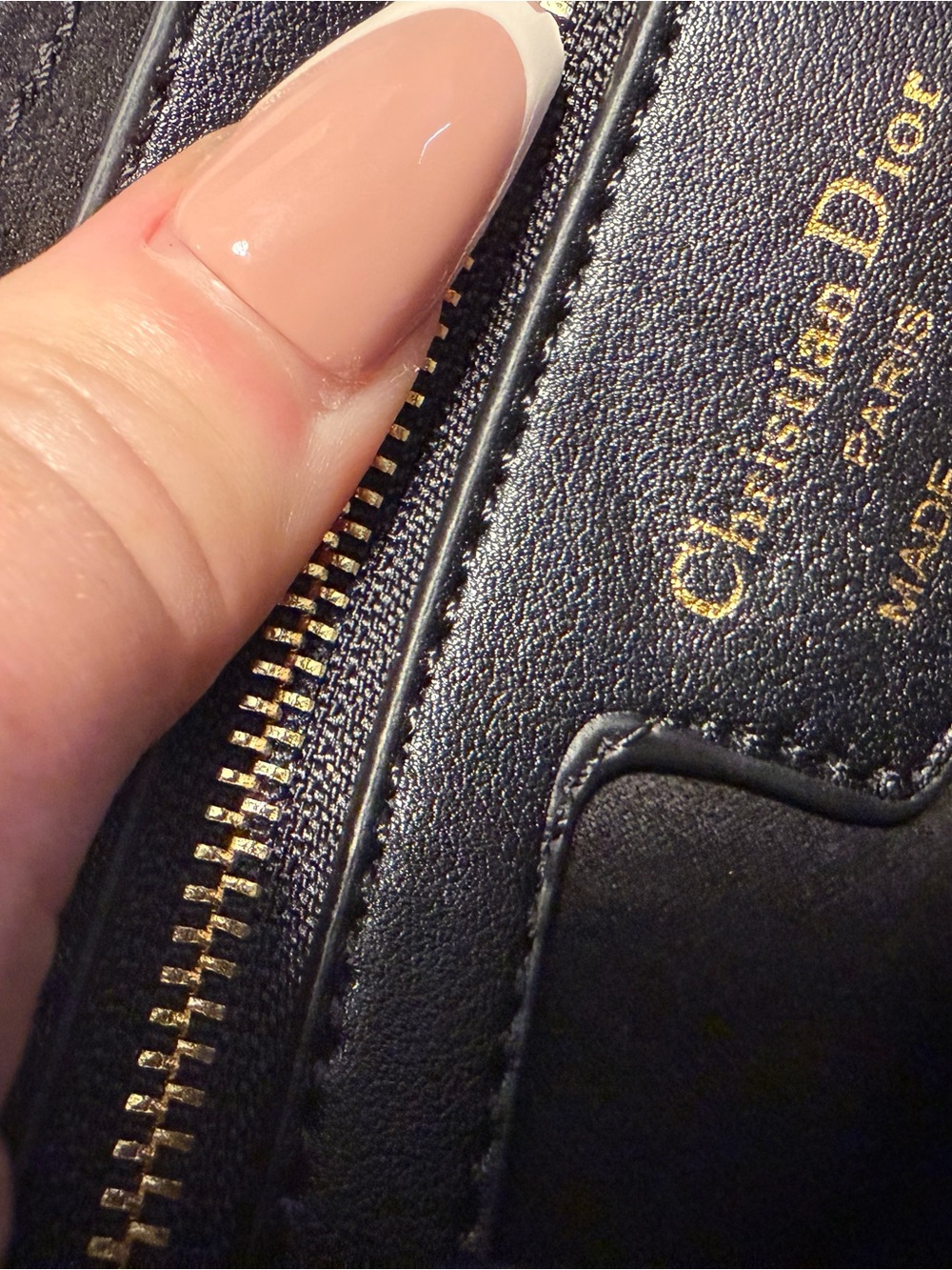 Christian Dior Black Leather Saddle Crossbody with Gold Hardware - Picture 8 of 11